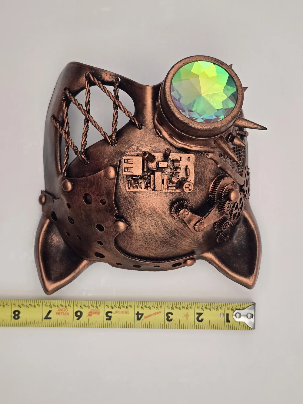 Steampunk Cat Ear Mask Iridescent Monocle & Gears Masquerade Party